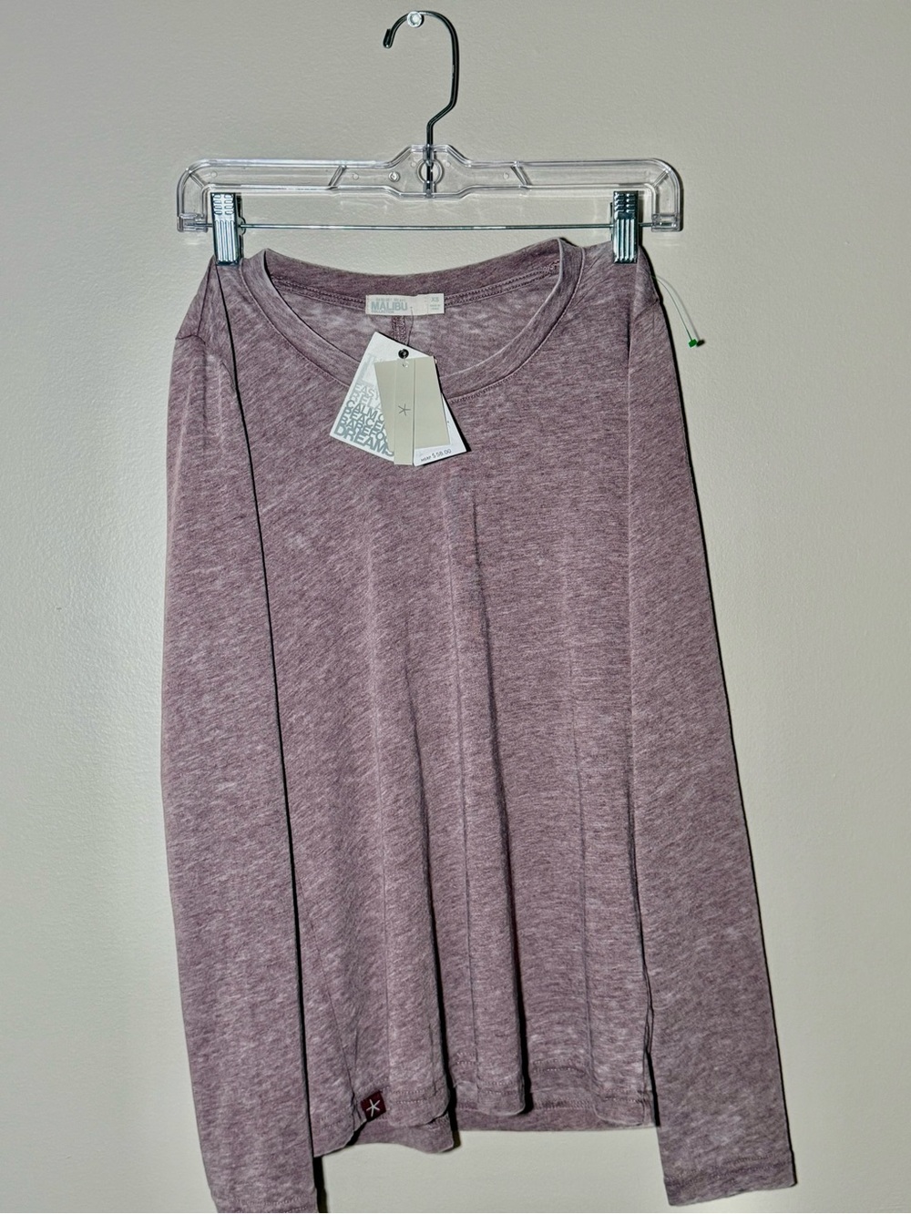 Barefoot Dreams NWT Malibu Collection Long Sleeve Top XS Pink Heathered